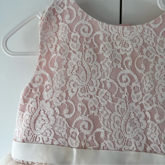 DAVID'S BRIDAL Ball Gown Flower Girl Dress with Heart Cutout - Picture 4 of 11